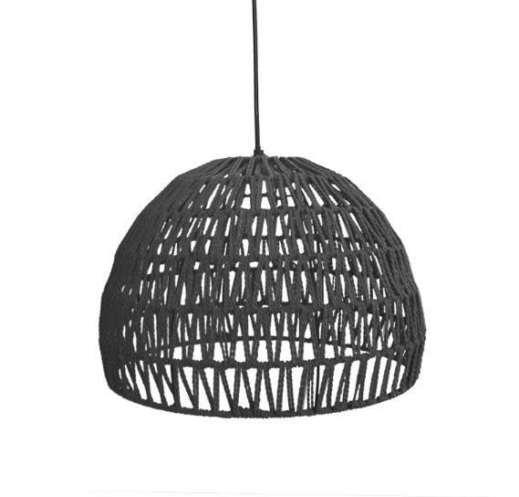 Hanglamp Rope Zwart - Katoen - LABEL51