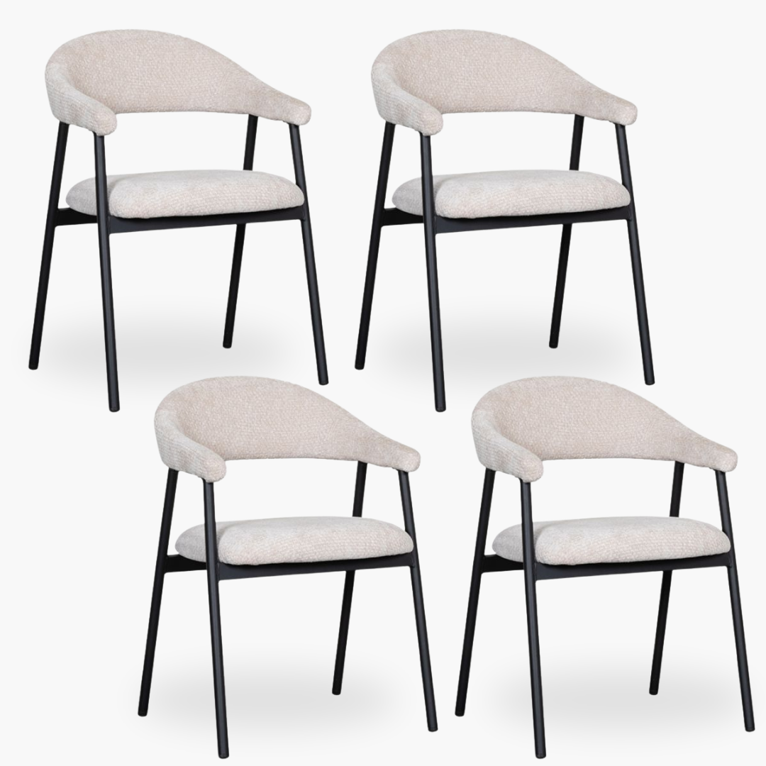 Eetkamerstoel Sterre - Armleuning - Beige - Fluweel - Modern - DOK 2 Essentials