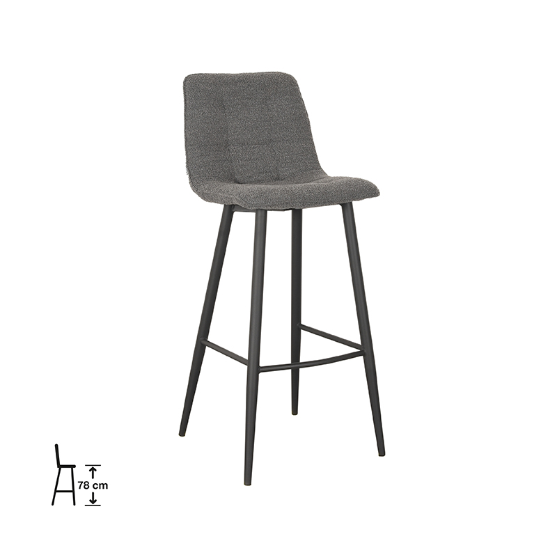 Barkruk Jelt Grijs - Boucle - LABEL51