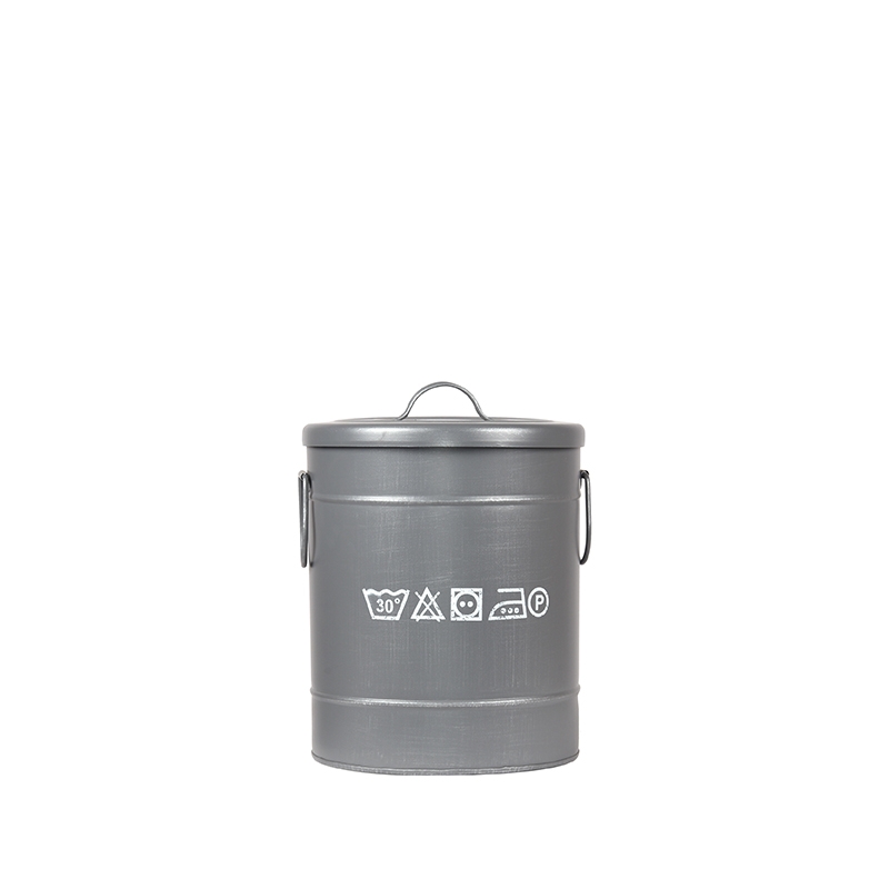 Opbergblik Wasmand Grijs - Metaal - LABEL51